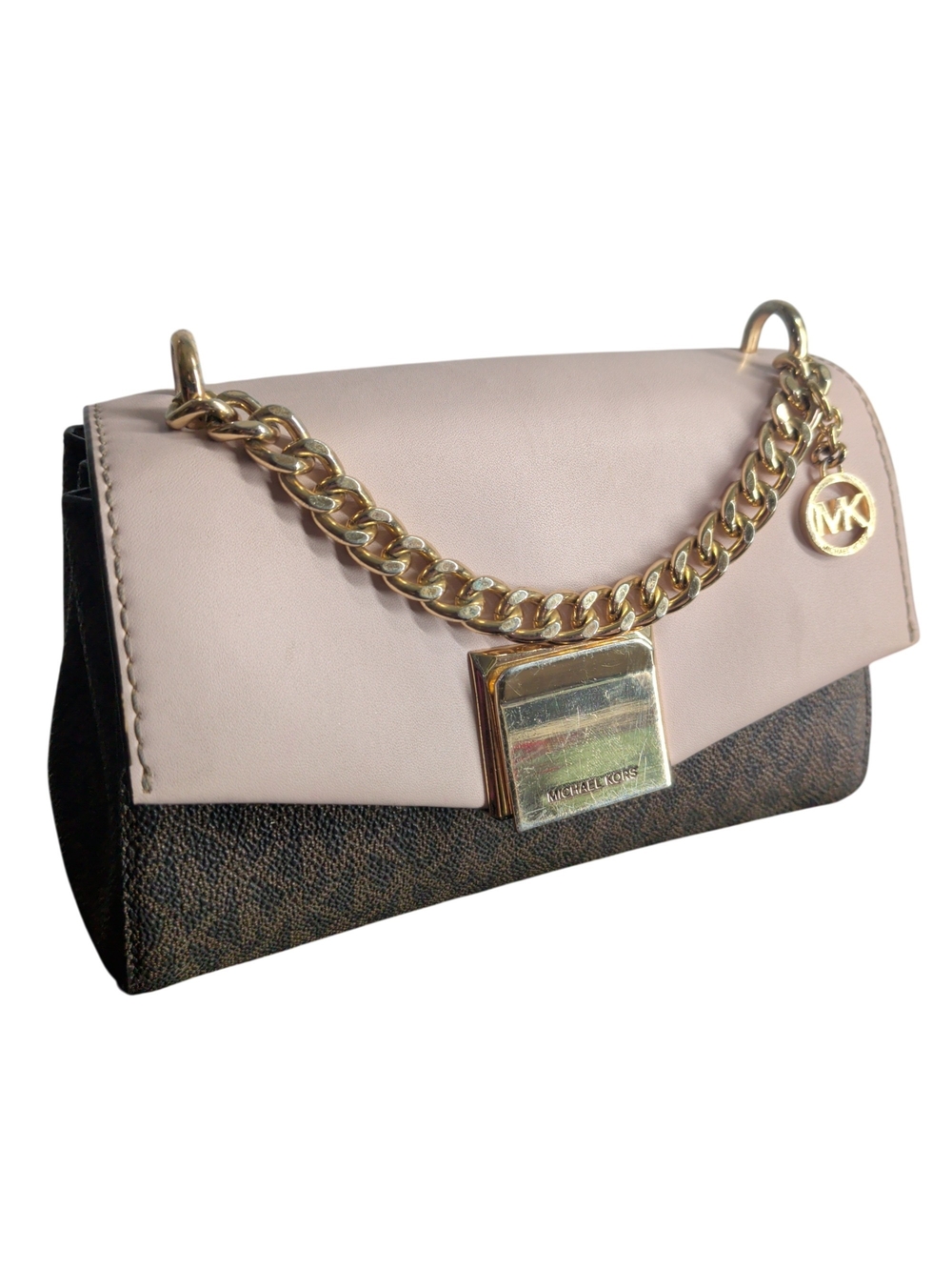 Authentic Michael Kors XS Cece Crossbody - Soft Pink & Brown Logo